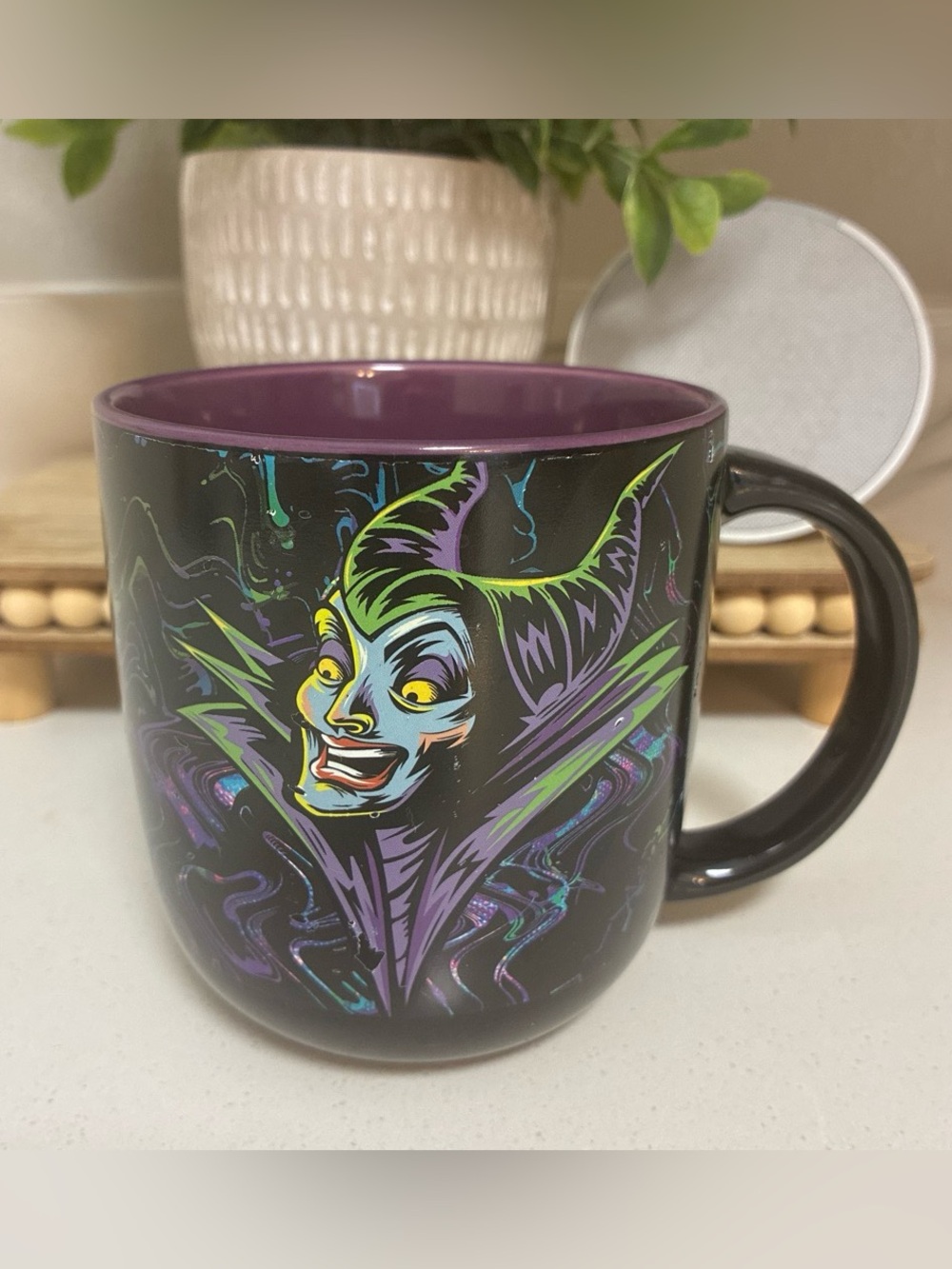 Disney Villains Maleficent Coffee Cup Mug Ceramic Black Purple Collectable